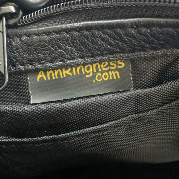 AnnRingness | Black Heavy Laptop Nag | Floral Engraved Multi Compartment Satchel - Picture 9 of 15